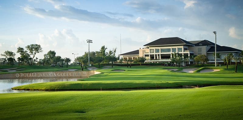 Royal Jakarta golf course photo with club house building